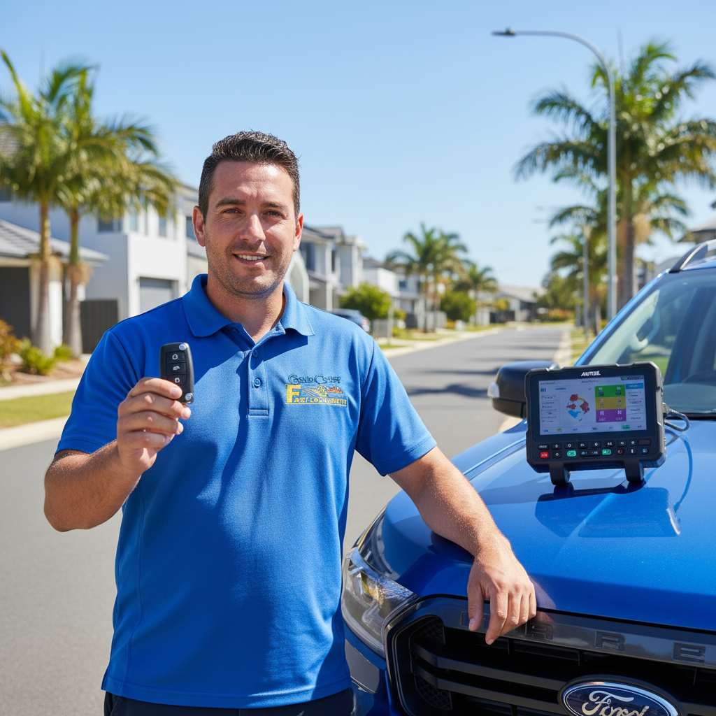 Ford key replacement Gold Coast locksmith technician