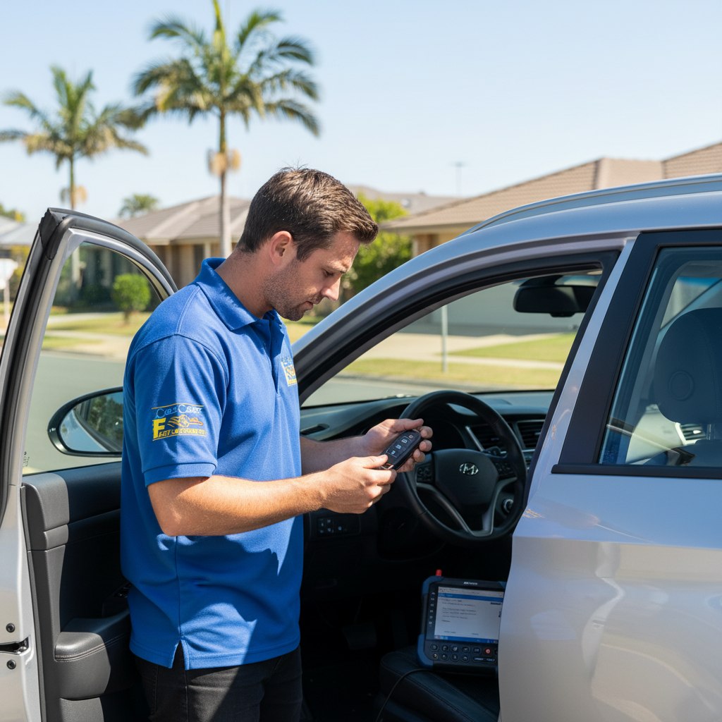 Hyundai key replacement Gold Coast locksmith technician