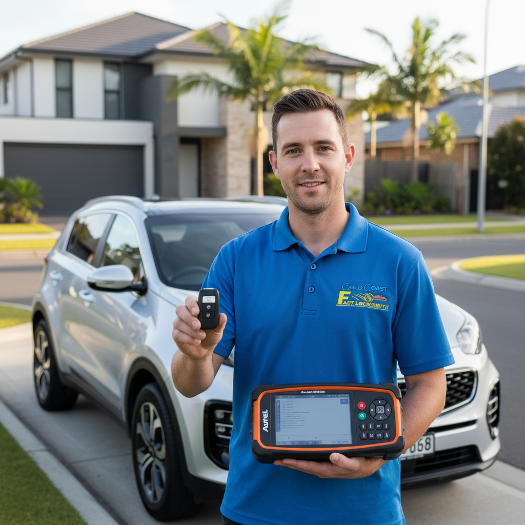 Kia key replacement Gold Coast locksmith technician