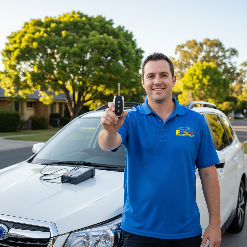 Subaru key replacement Gold Coast locksmith technician